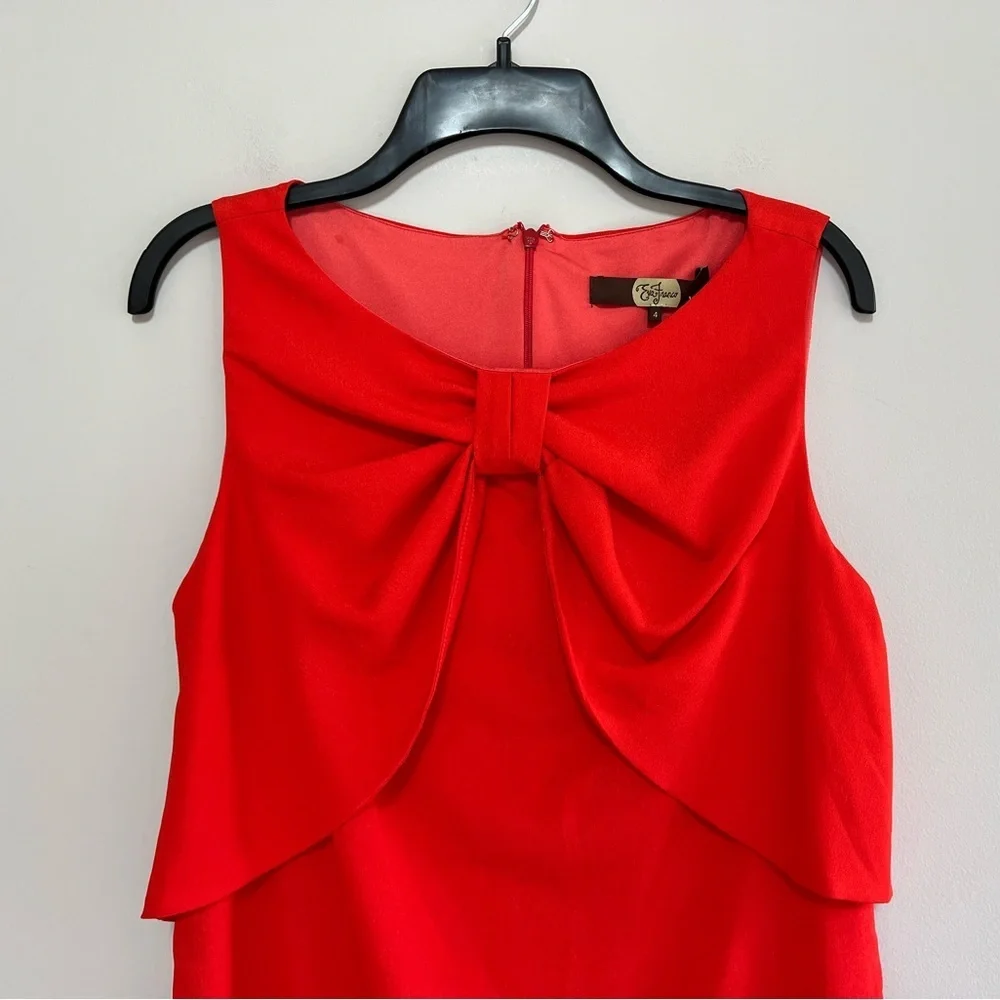 Eva Franco x Anthropologie NWT Sleeve Surprise Red Bow Front Dress in Red, 4 - Picture 10 of 10